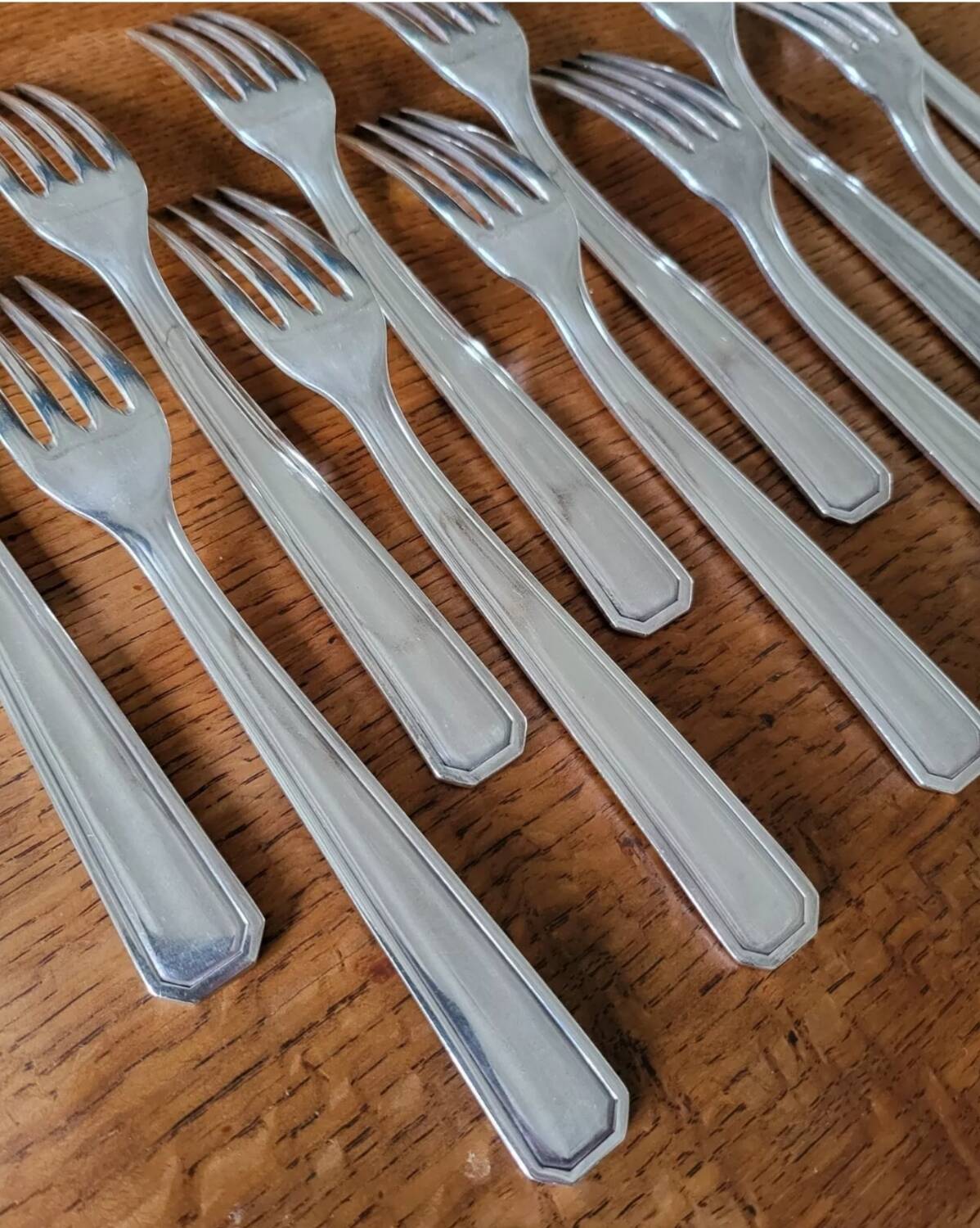 11 Fourchettes en Métal Argenté Orfèvre DAM  20.5 cm