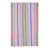 Vintage Turkish Oushak Handmade Wool Cotton Blue Pink Runner Rug 158x246