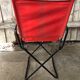 Old Folding Armchair Tube Metal Black + Red Fabric 70s Vintage