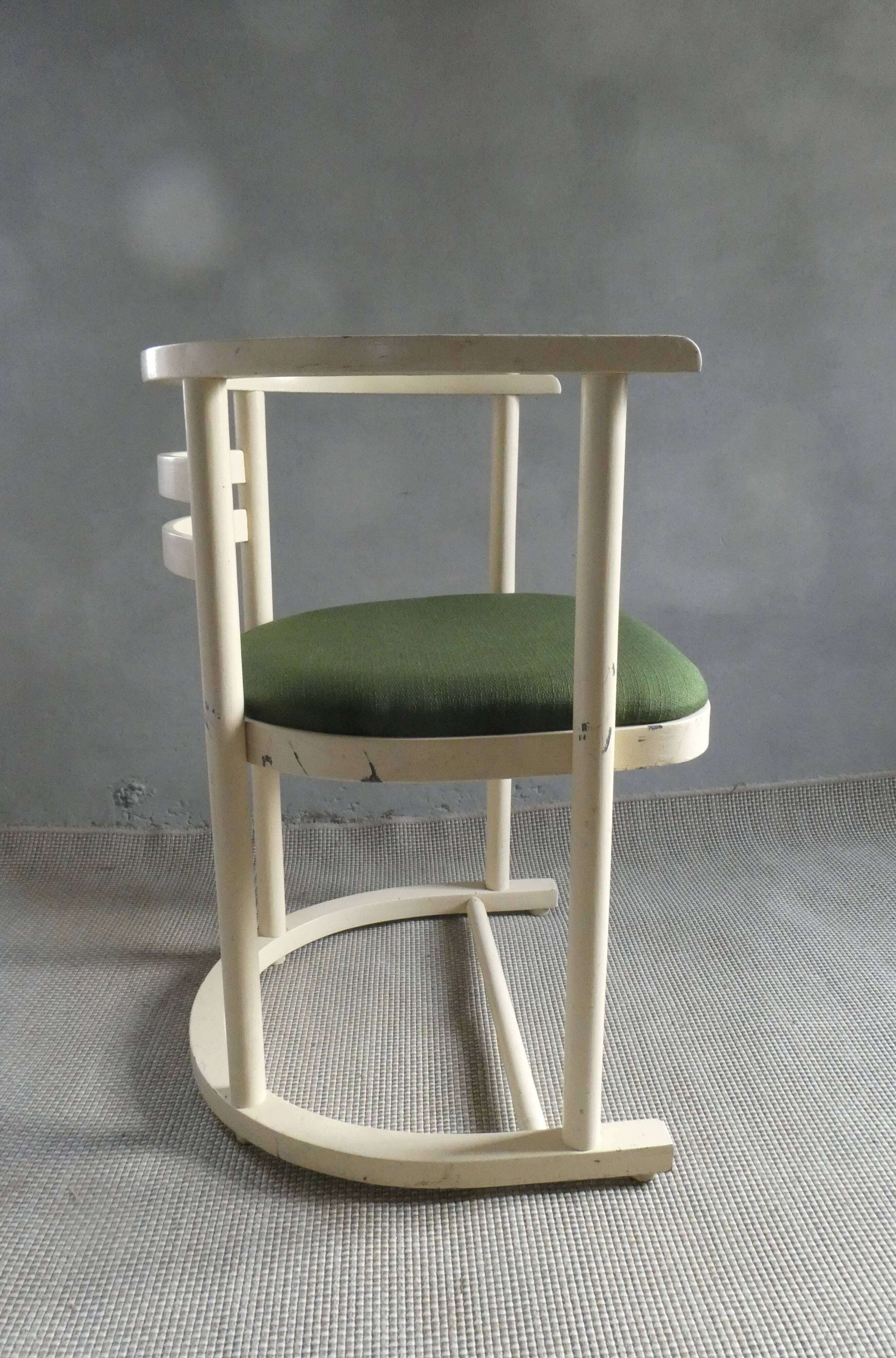 White patina wooden armchair, 1950s