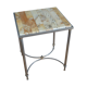 Metal and brass side table and marble tablet