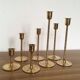 Series of 7 Scandinavian brass candlesticks