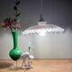 Vintage lampshade pendant light in white opaline