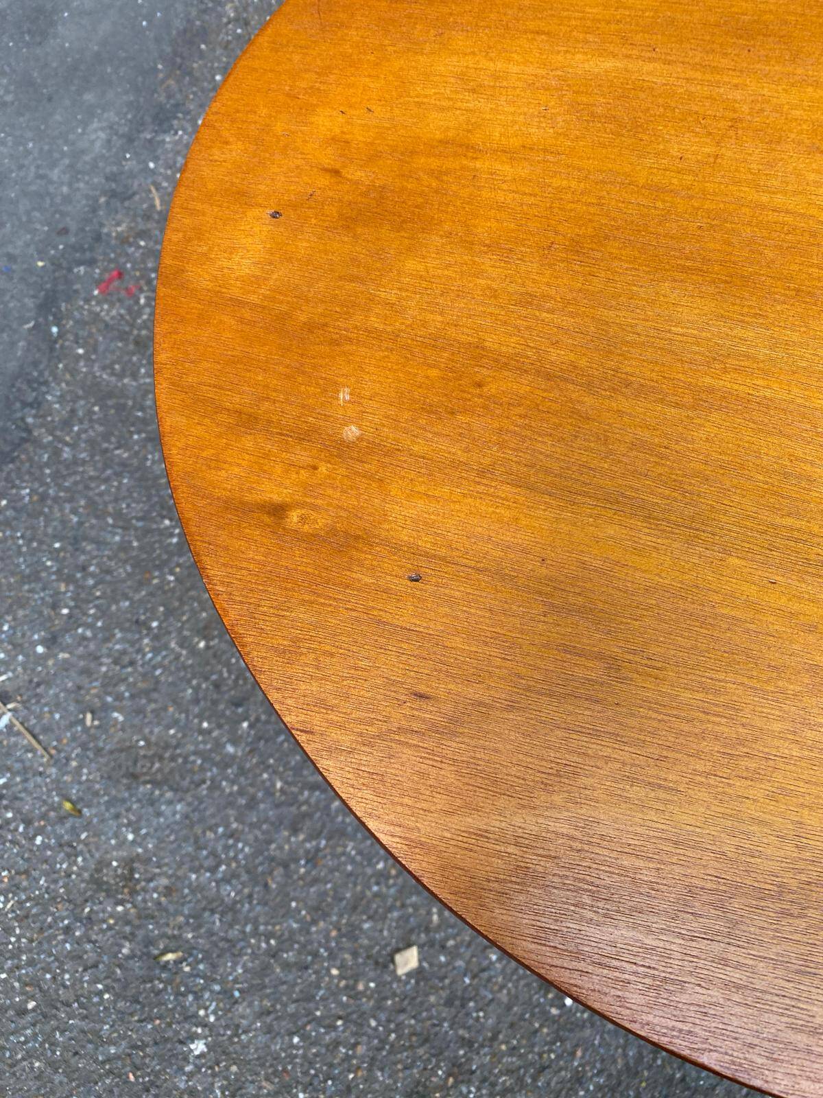 1960s Scandinavian round wooden side table