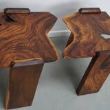 Pair of Vintage Natural Coffee Tables in Walnut, ca 1970/1980