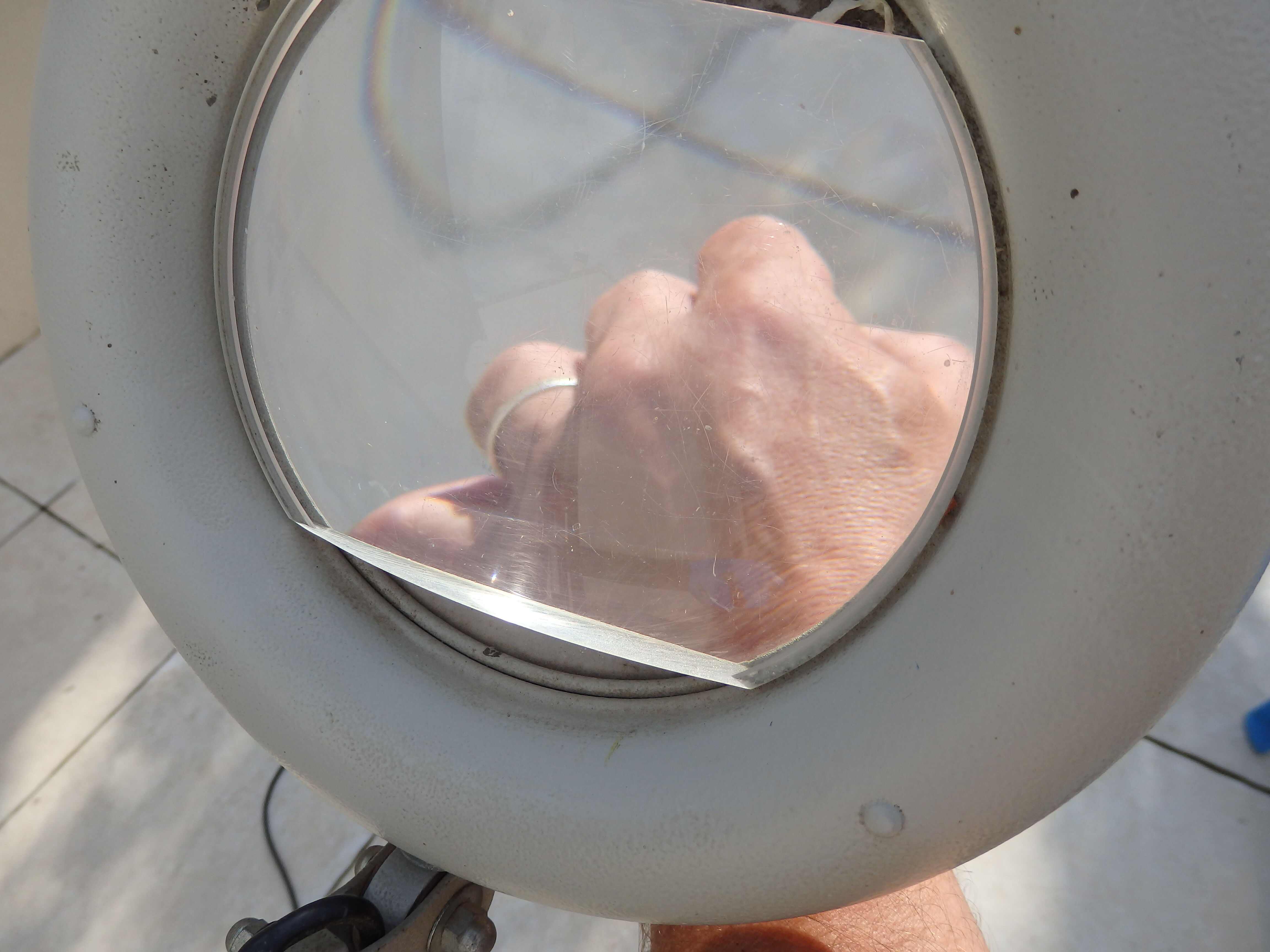 vintage articulated loom magnifying glass lamp atilier