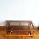 Vintage 1960s rattan coffee table