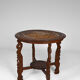 Asian coffee table carved with dragons and peacocks, Indonesia, early 20th century