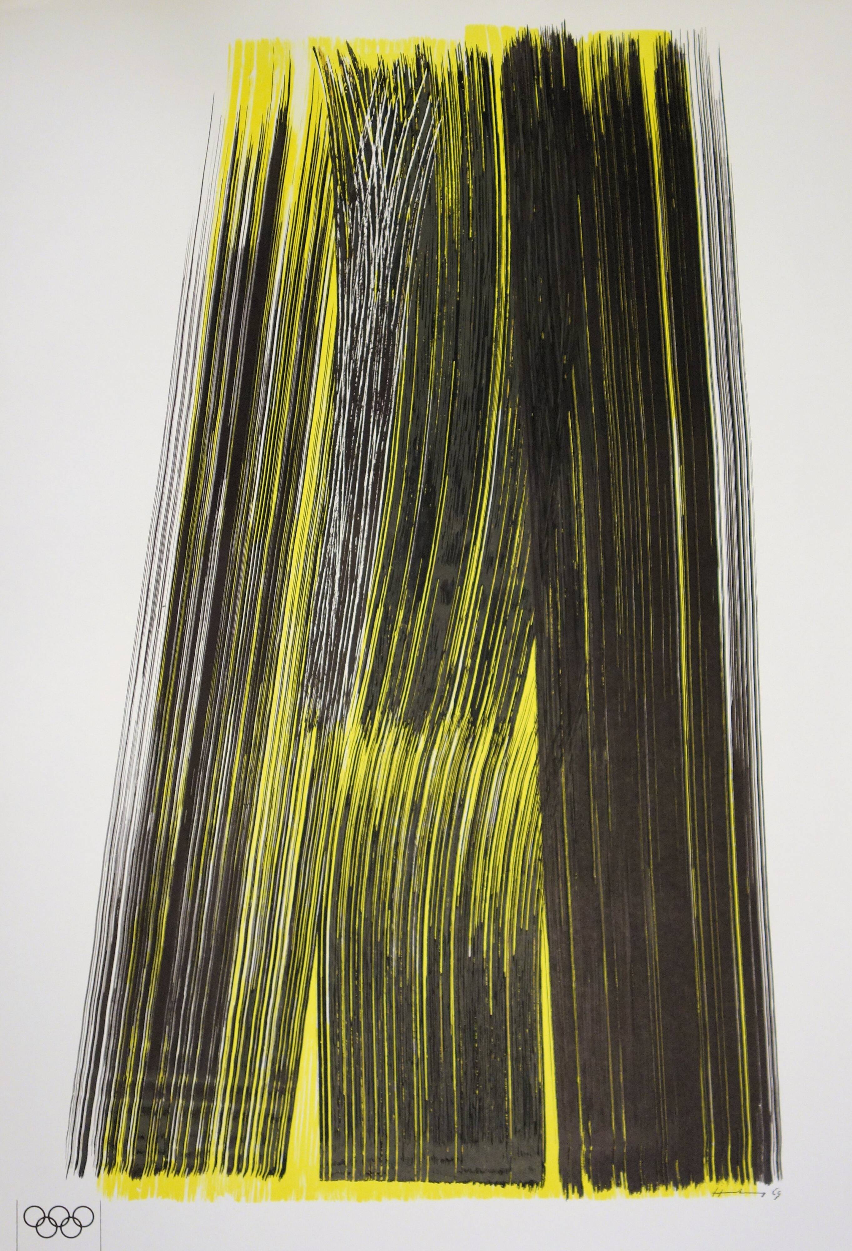 Hans HARTUNG : Composition JO, Affiche en lithographie originale signée