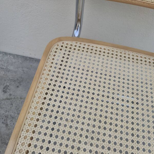 Fauteuil style breuer en cannage d'origine vintage