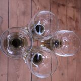 4 verres à vin style Roemer gros pied vert olive