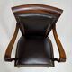 Fauteuil de bureau style Empire en bois et cuir