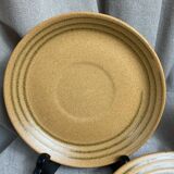 Six assiettes à dessert en grès avec spirale Sarreguemines