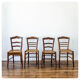 4 old flying chairs with natural canning seat