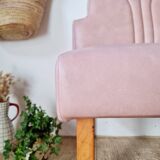 Vintage fan-back armchair – Art Deco style – Powder pink