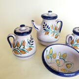 Tea set turned and hand painted 1970