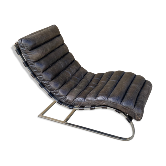 Vintage leather lounge chair 1979