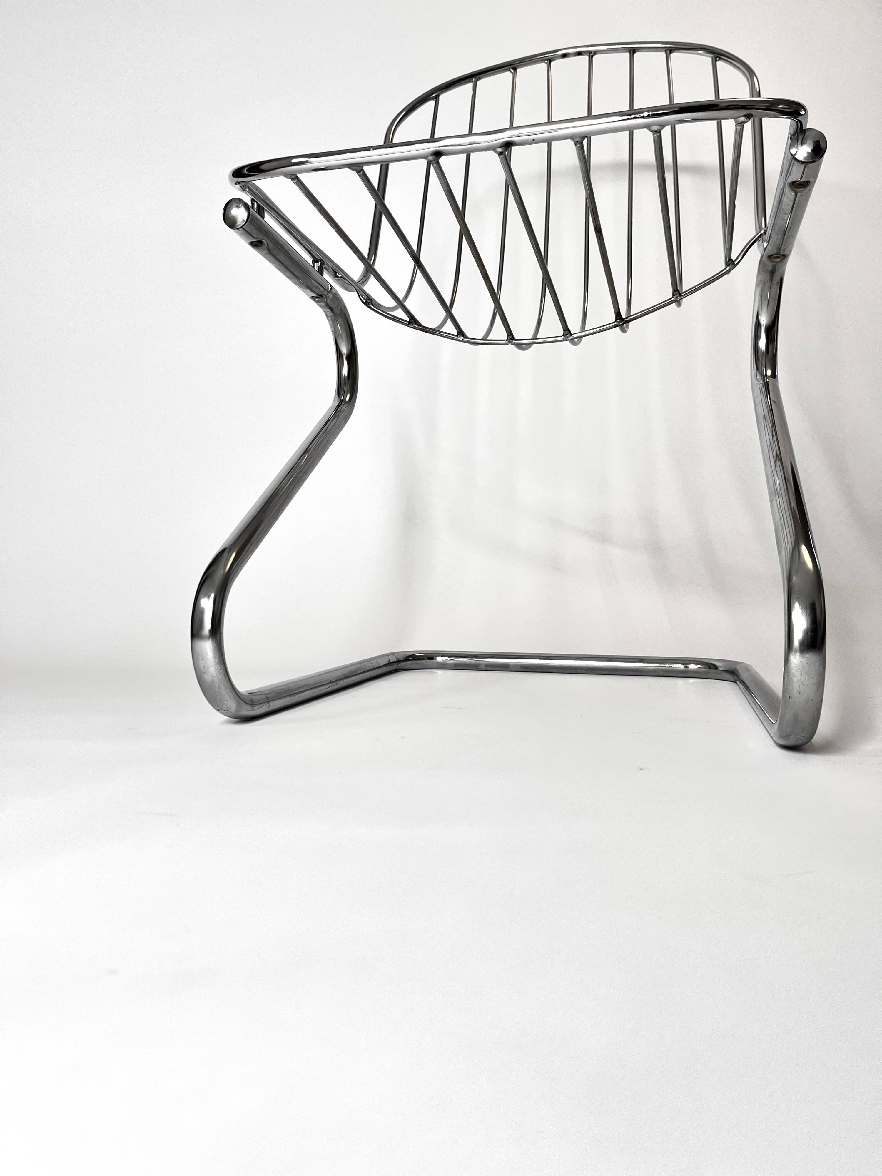 Vintage Metal Dining Chairs Brown Velvet Cushions, Italy, 1970s, Set of 3