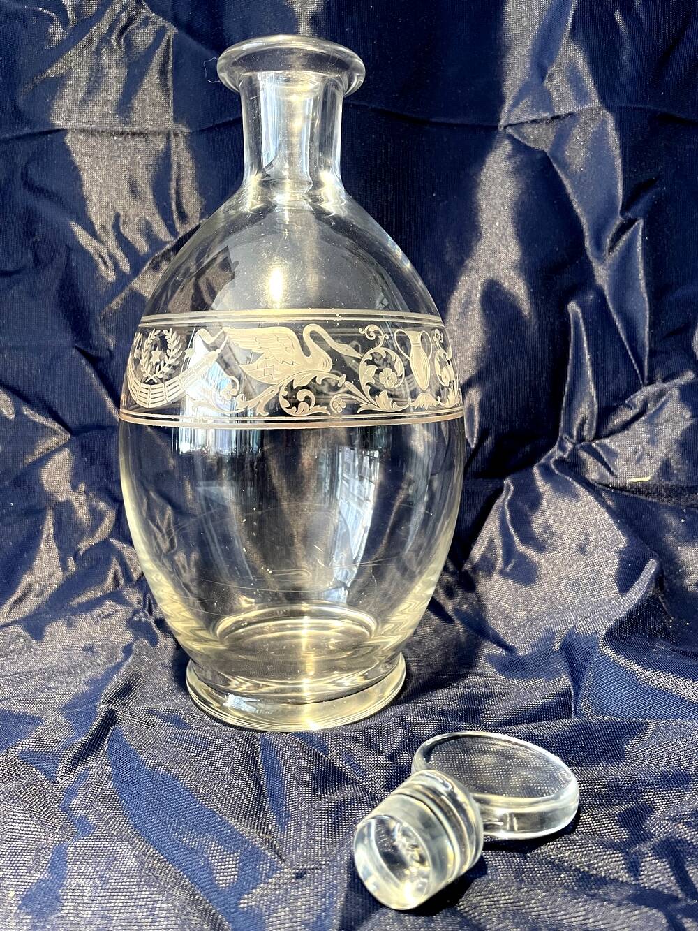 Baccarat liqueur carafe swan model empire table art