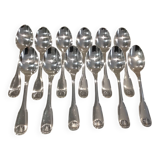 12 silver-plated coffee spoons, Christofle Vendome, 13.6 cm