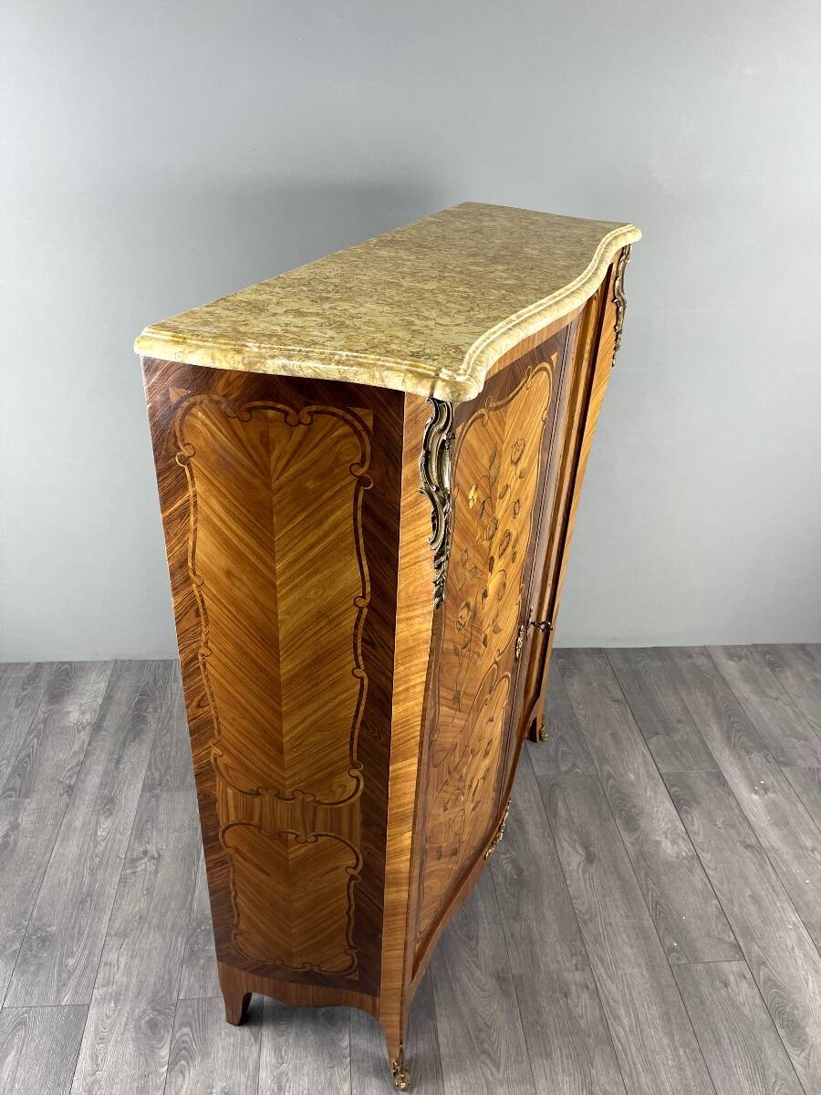 Marquetry wardrobe in Louis XV style, 20th century