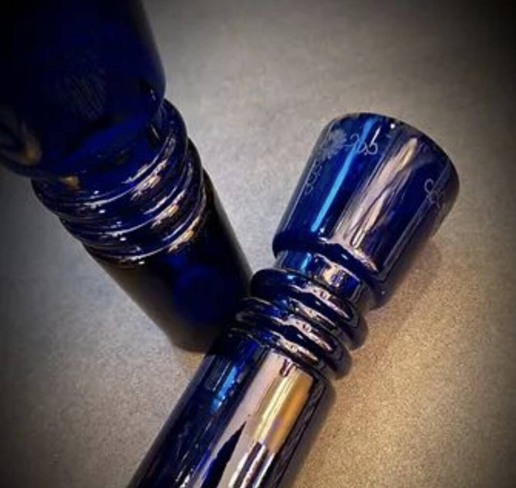 Pair of cobalt blue vases
