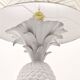 Lampe de table Hollywood Regency en forme d'ananas blanc style Tommaso Barbi, Italie, années 1970