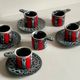 6 vintage luc vallauris art ceramic cups and saucers