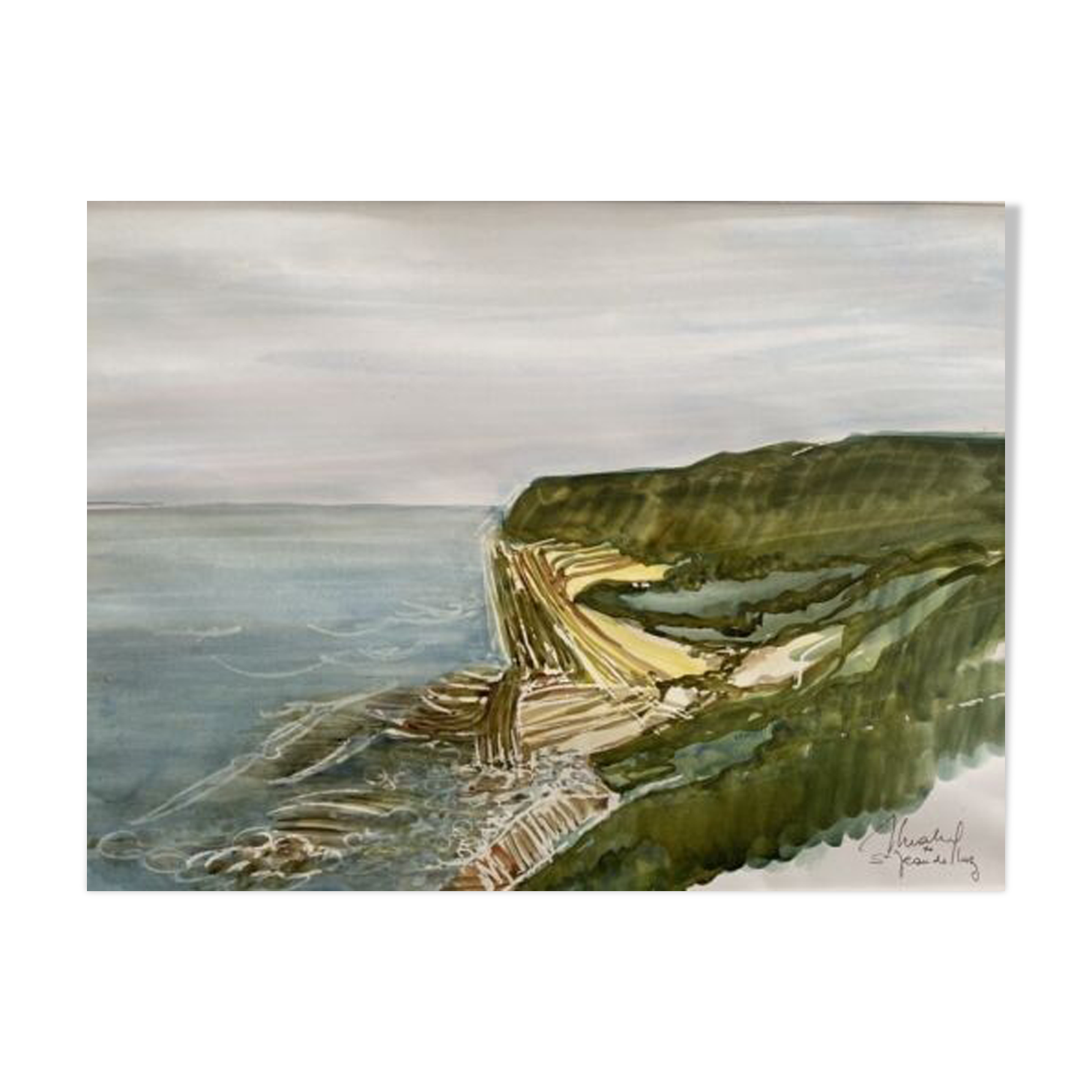 Painting: "st jean de luz" (basque country) jean-francois devaliere (1926-2021)