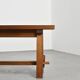 Mahogany dining table and benches, mountain work, France circa 1960