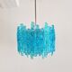 Turquoise lucite vintage pendant lamp, 1970's