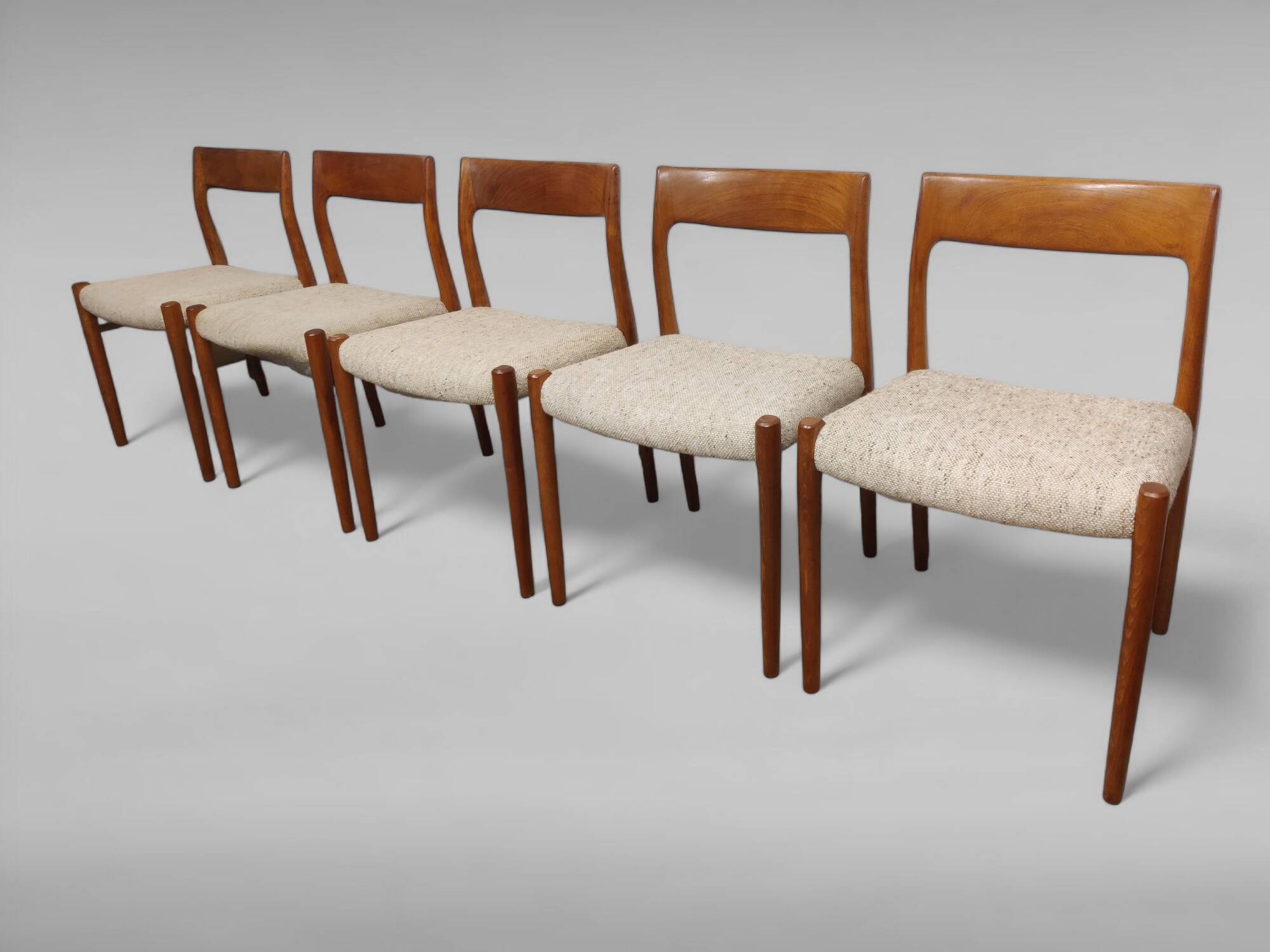 Dining Room Chairs Model No. 77 by Niels Otto Møller, Set of 5