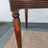 wooden table, almost square, extension possible