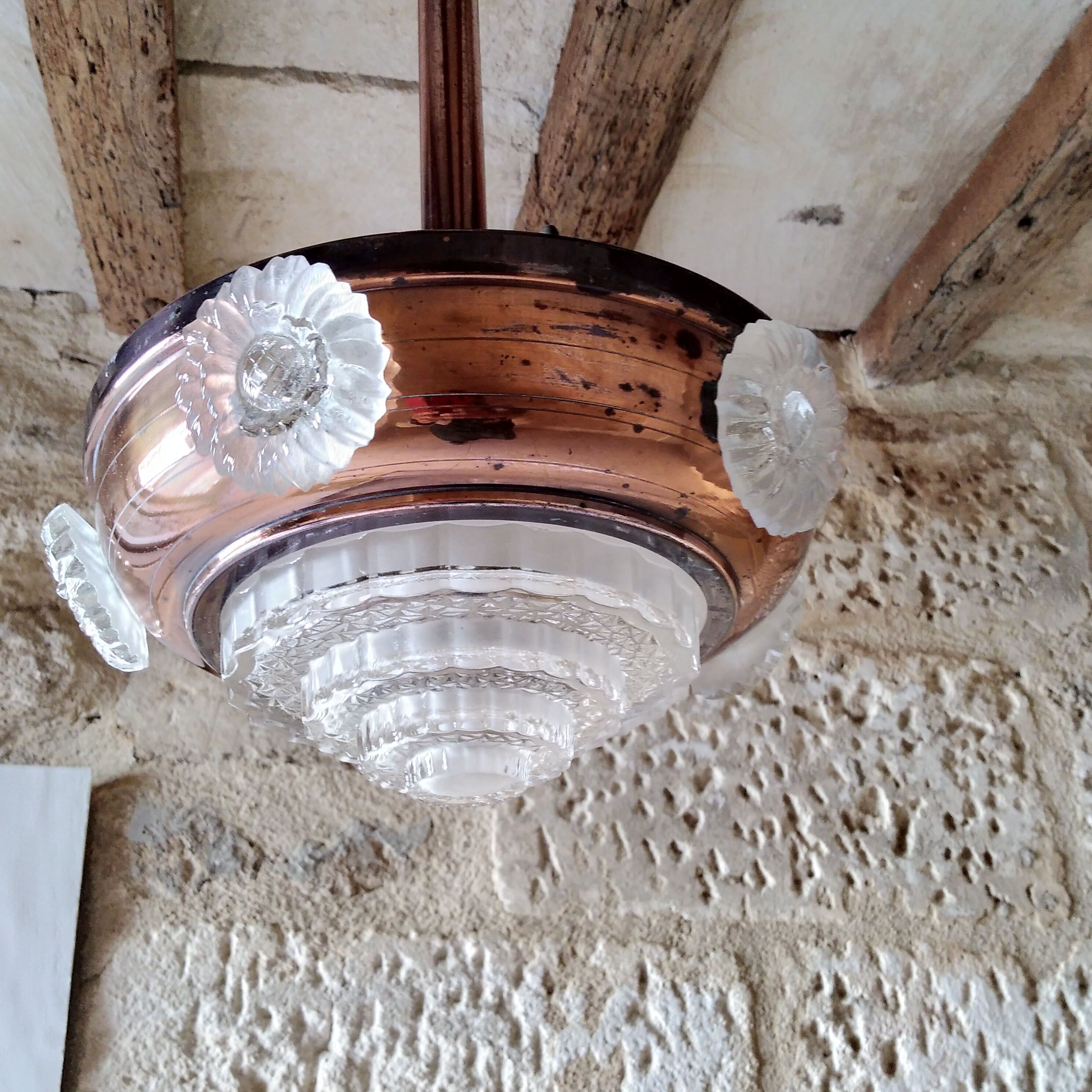 Art Deco pendant lamp glass building