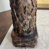 Carved wooden Balinese lamp base