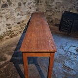 Vintage oak work table / hospital workshop side table, France, 1950s