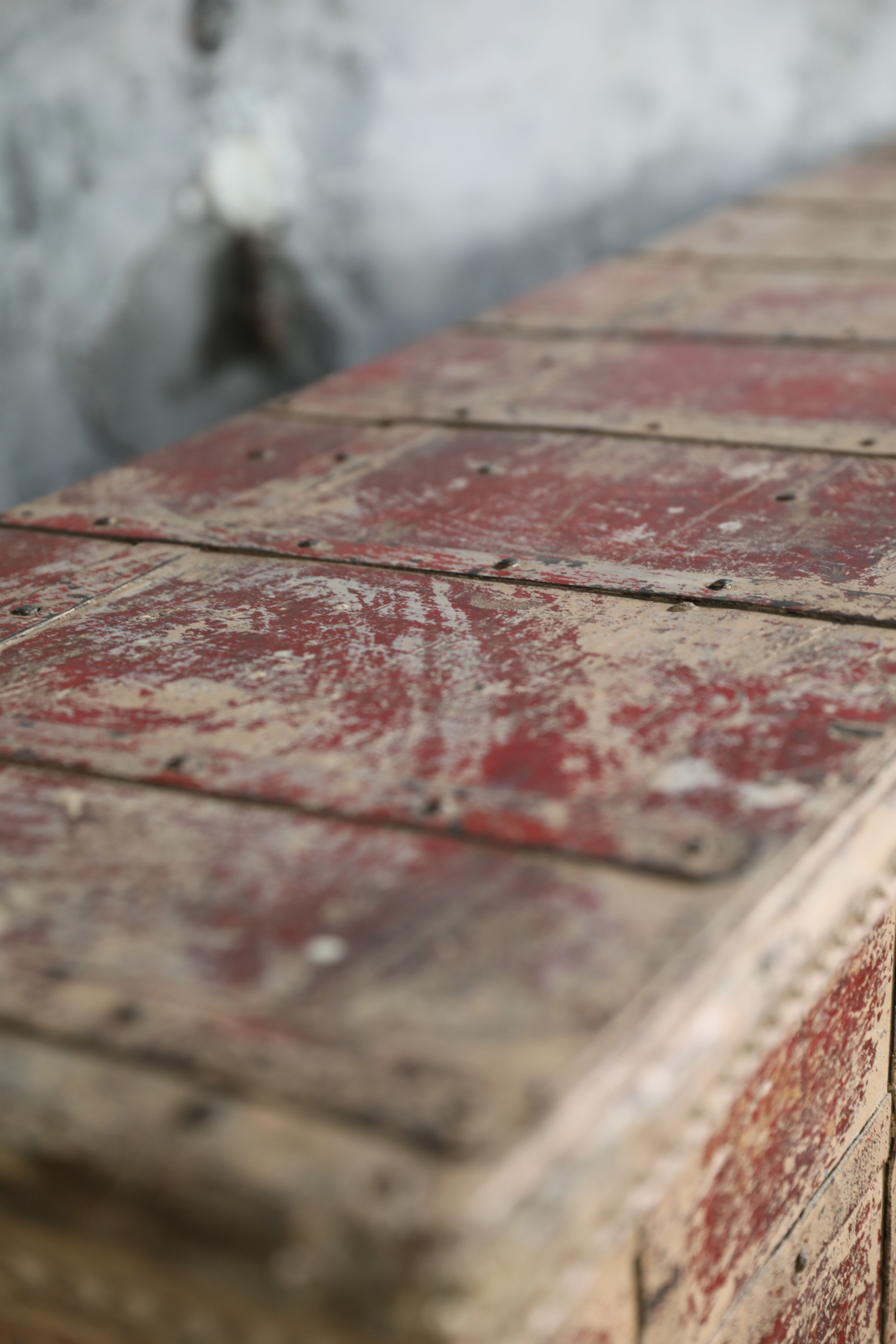 Indian wooden chest on wheel