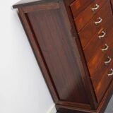 British Mahogany Apothecary Cabinet or Bank of Drawers, 1930s