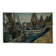 Huile sur toile bateaux de pêche à quai 1956