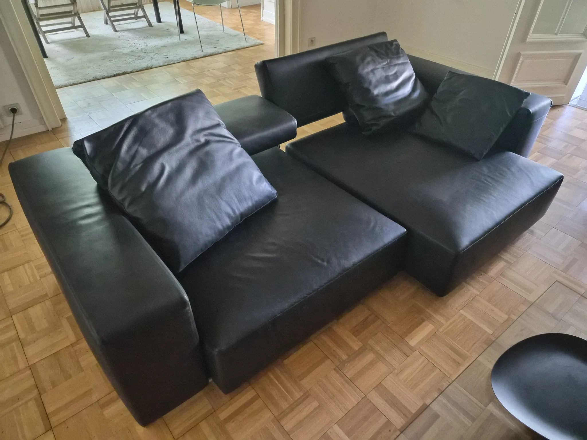 B&B Italia - Andy '13 - Paolo Piva - Sofa design in black natural leather