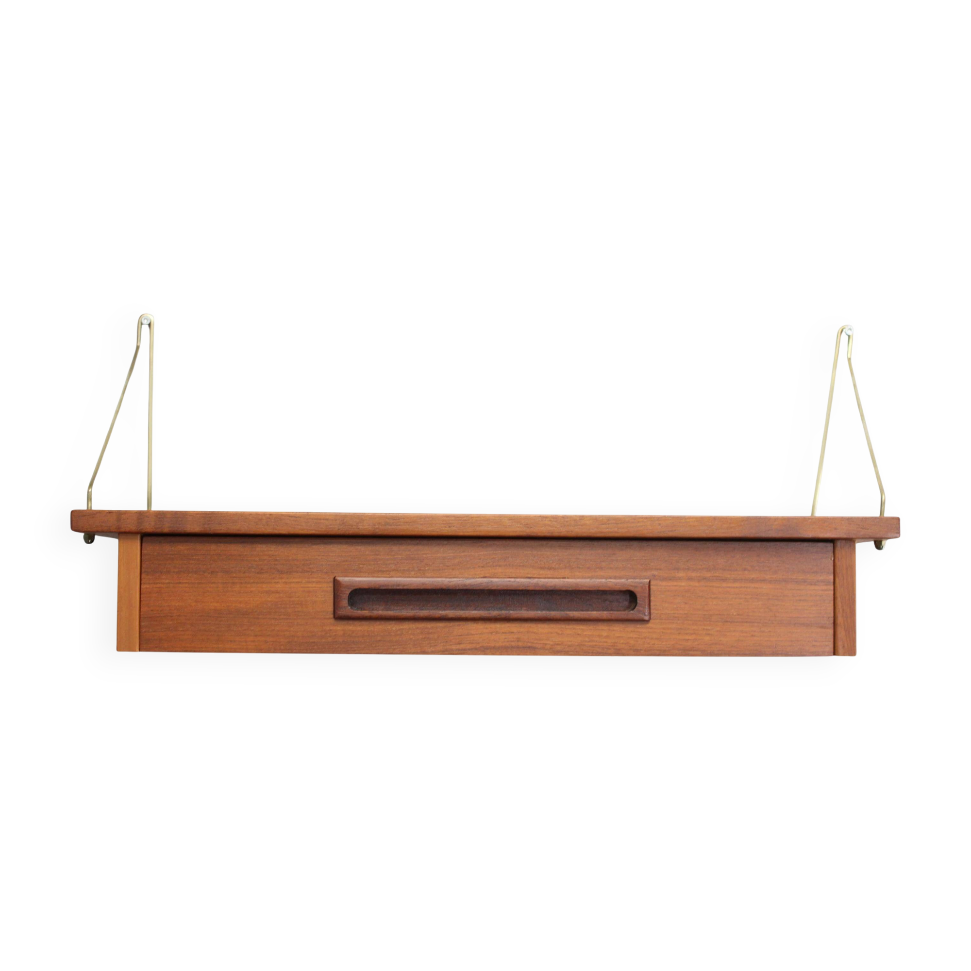 1960s teak shelf with drawer, Denmark