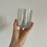 Set of two designer glass candle holders