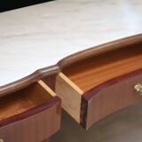 Superb mahogany and marble console table (early 20th century).