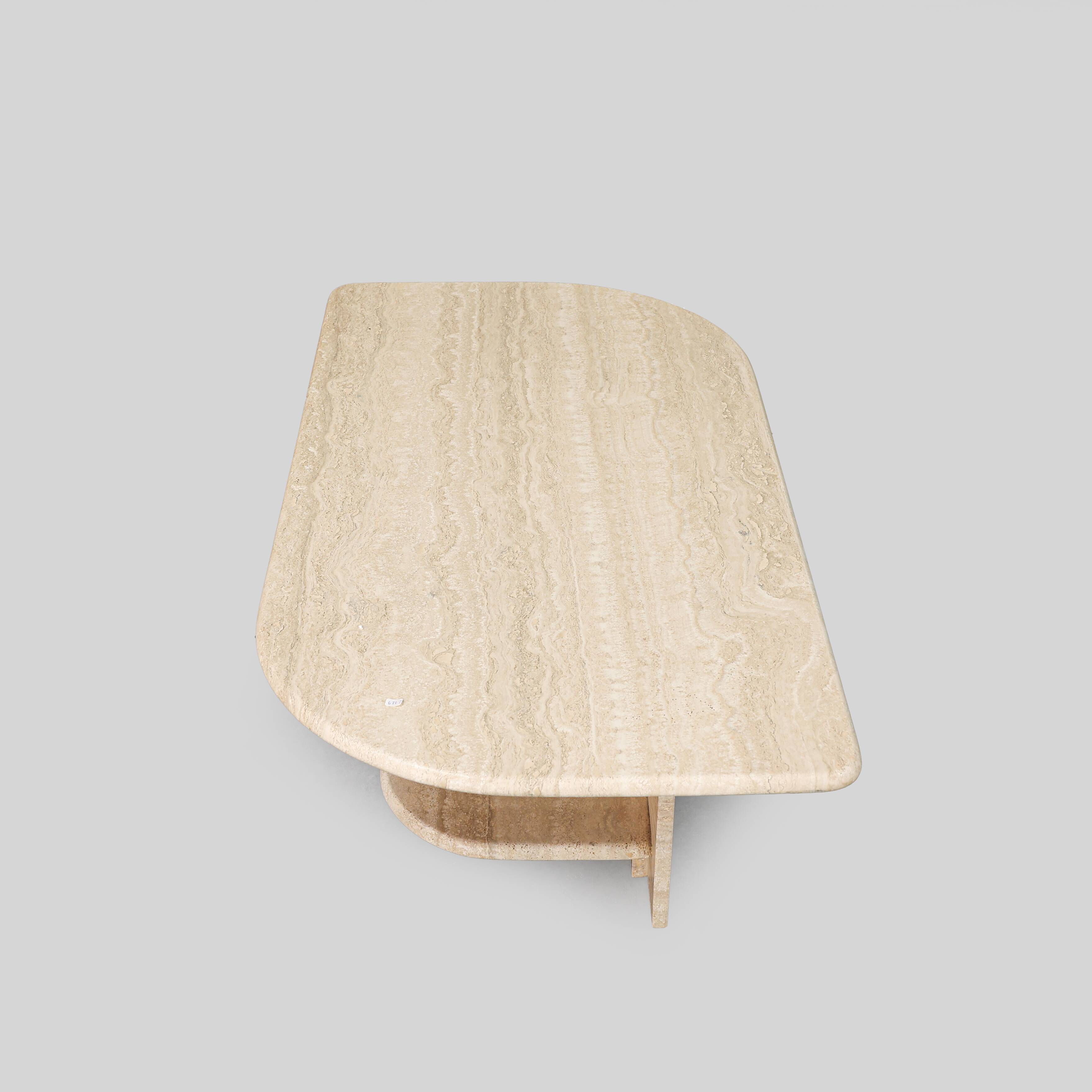 Vintage Italian Travertine Coffee Table, 1970s.