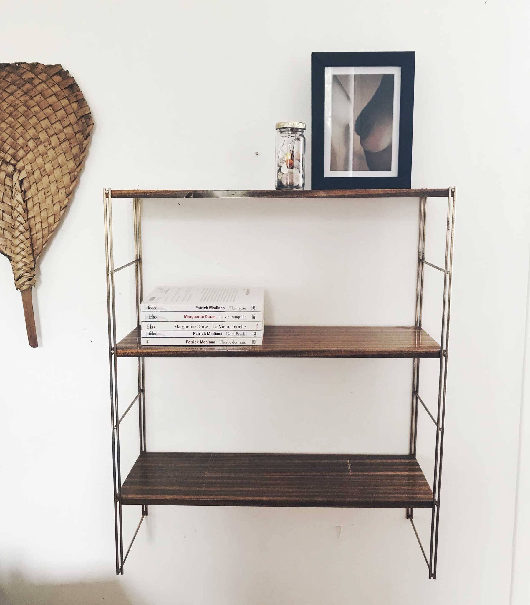 Vintage metal “string” shelf