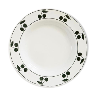 Lot de 6 assiettes cerises vertes