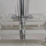 Table lamp in stainless steel and plexiglass from the Le Dauphin brand