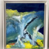 Paire de tableaux abstraits