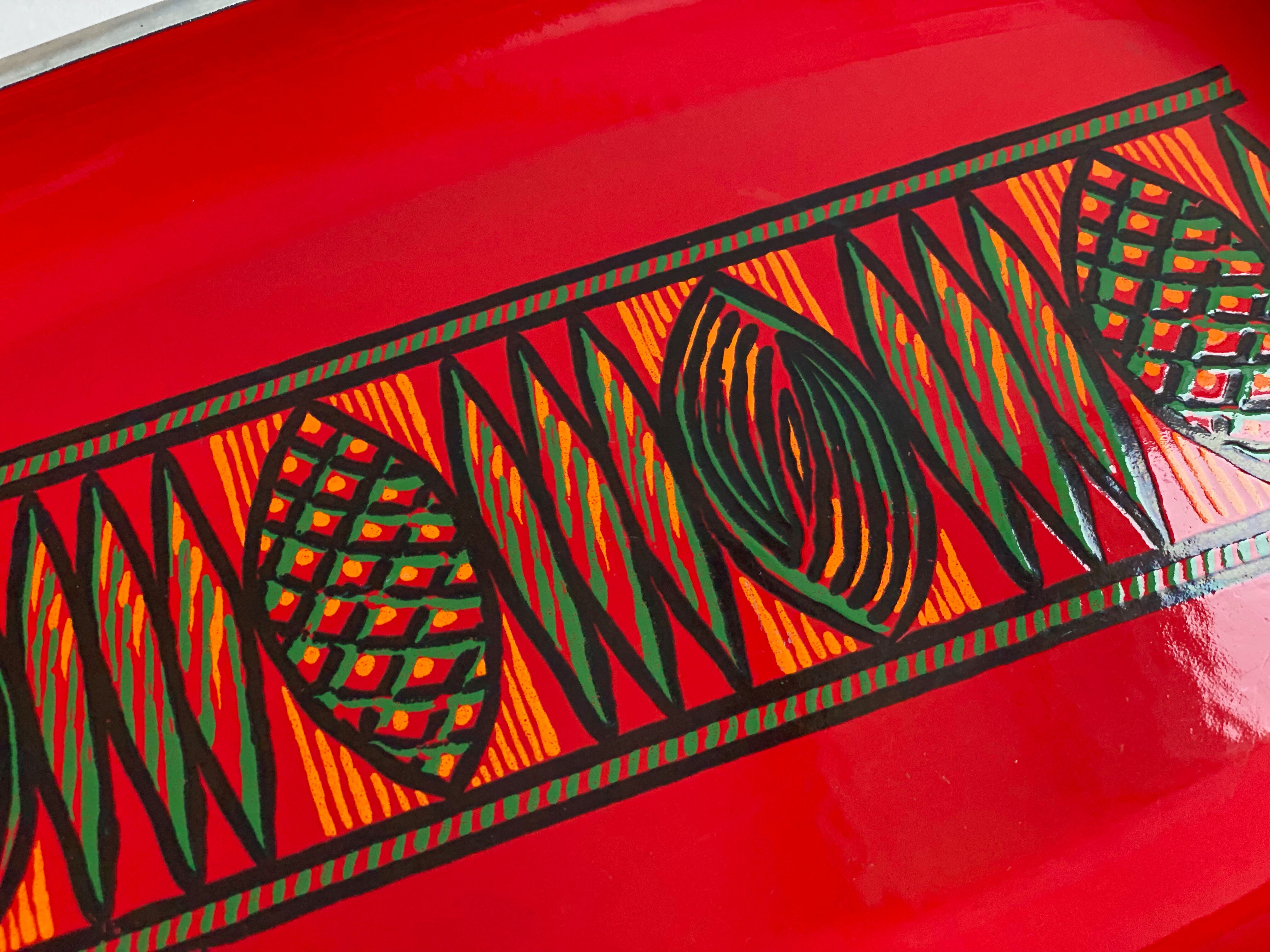 Vintage red enamel SILIT tray / serving dish