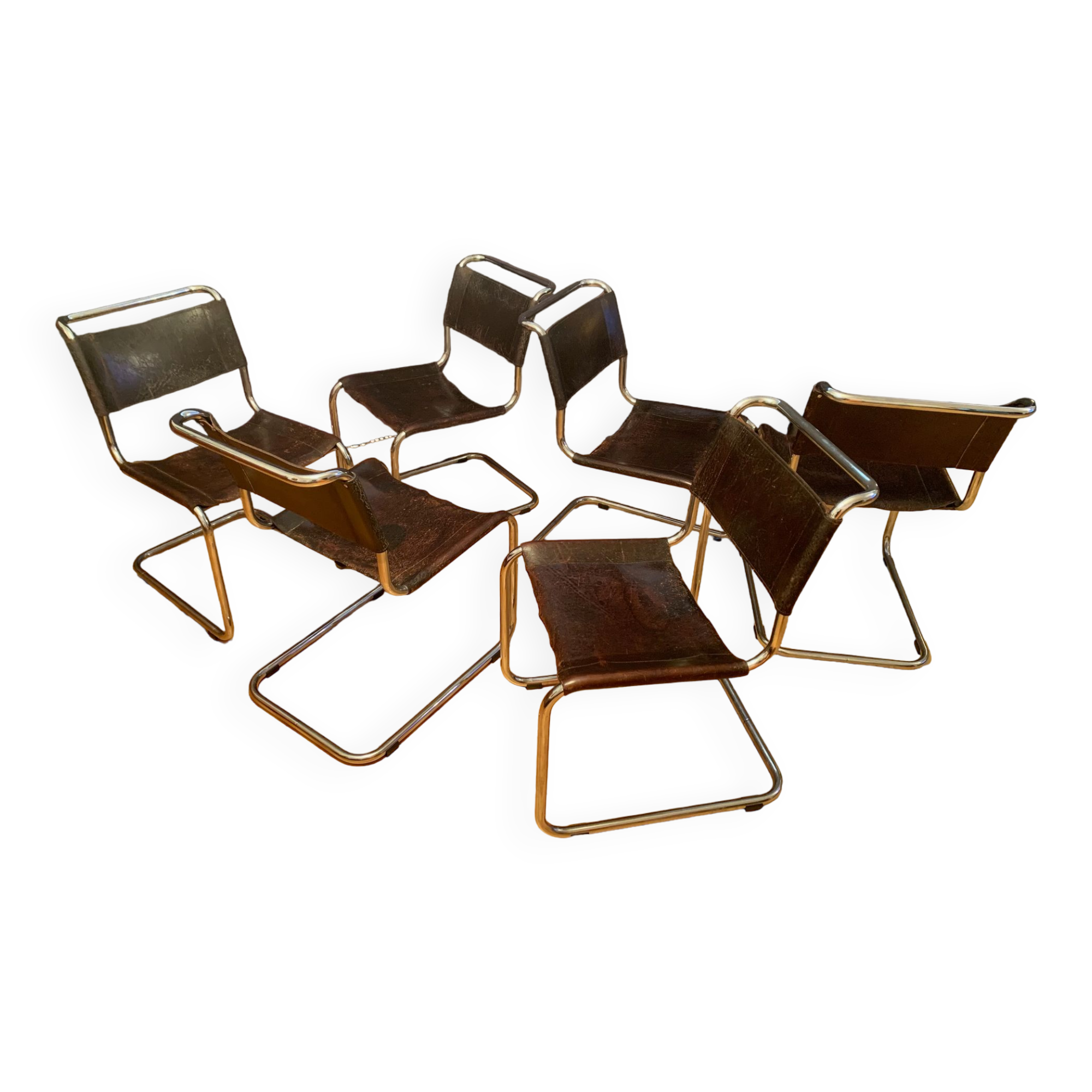 A set of six S33 chairs by Mart Stam, Thonet, Germany, 1960s.